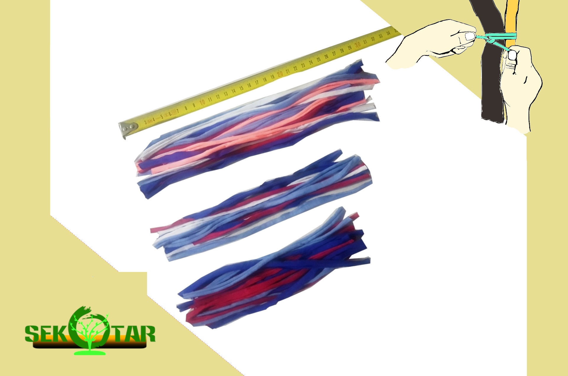 Kesilmiş penye bağlama ipi