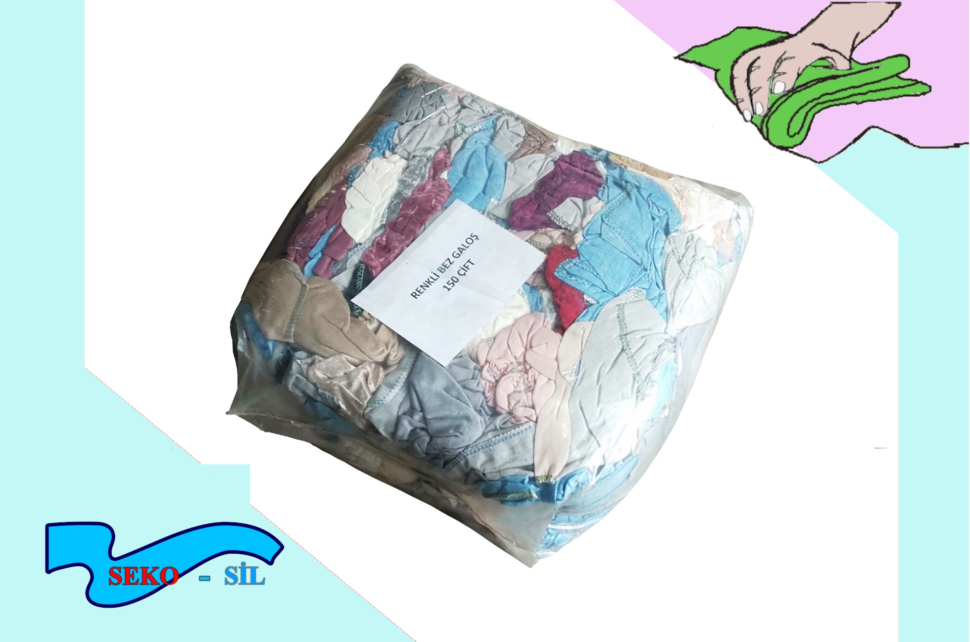 renkli bez galoş paketli