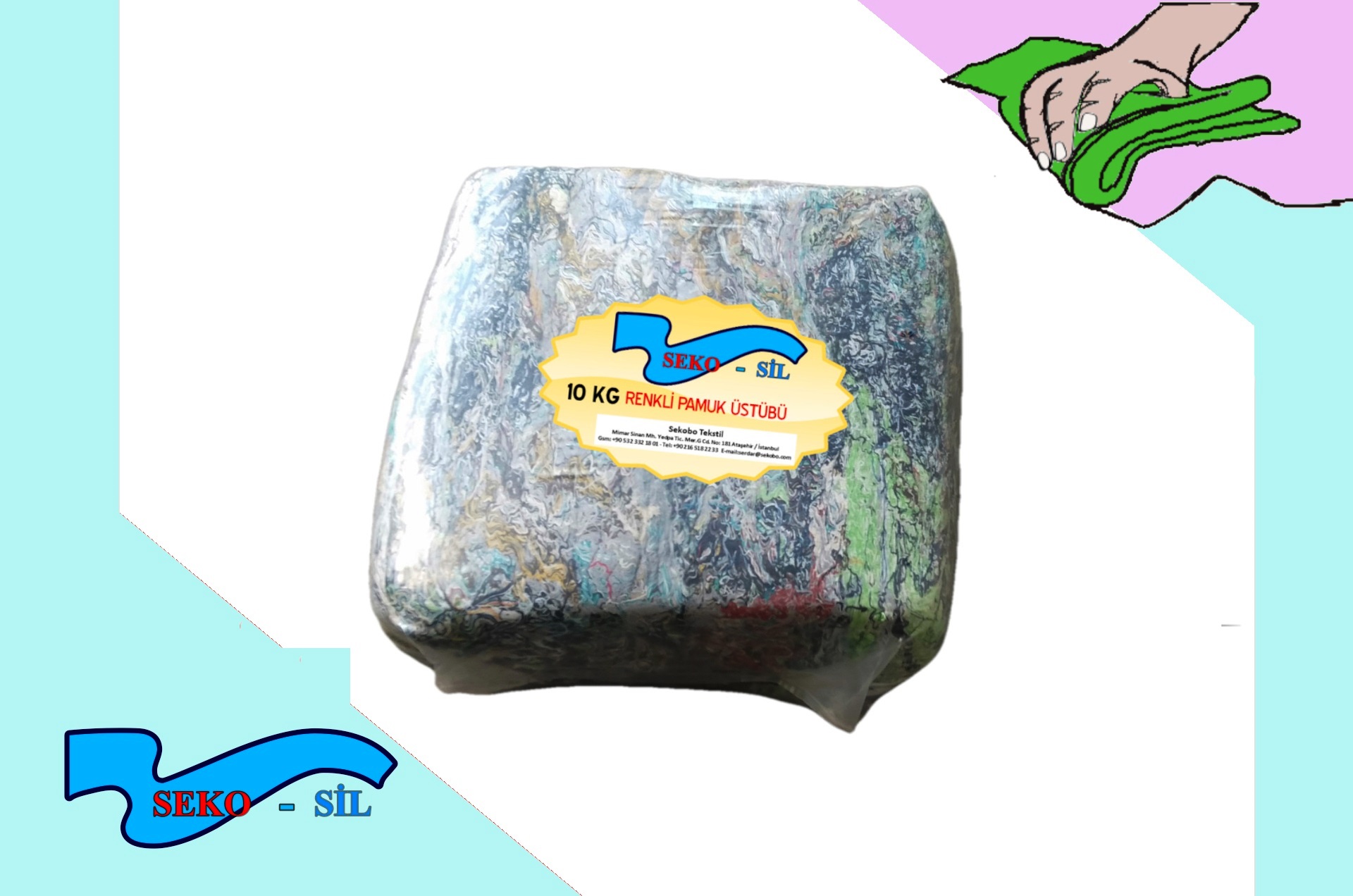 Renkli pamuk ustubu 10kg